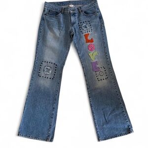 Y2K Vintage Riley embroidered low rise bootcut jeans